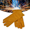 Miniatyrbild 1 av 8: RTD1526 Svetshandskar Kokskinnsläder Gula Hel Finger för Smältindustri Skärning Polering