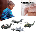Miniatyrbild 7 av 8: 4 st Drag Back Flygplan Leksak Barn Pojkar Legering Simulerad Flygplan Modell Födelsedagspresent Dekoration Kamouflage