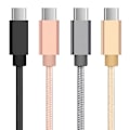 Miniatyrbild 1 av 4: Extra Hållbar USB C Laddningskabel Svart 2 Meter Nylonflätad