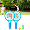 Miniatyrbild 1 av 8: Badmintonracket för barn, lätt badmintonracket leksaksset för 3-7 år pojkar flickor inomhus utomhus blå tiger