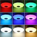 Miniatyrbild 3 av 5: RGB Färgskiftande Lampa, Modern Design Dimbar LED Taklampa med Bluetooth-högtalare för Sovrum Vardagsrum, Vattentät Fuktsäkra Utrymmen