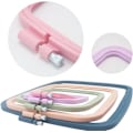 Miniatyrbild 3 av 6: 5-pack rektangulära broderiram, fyrkantiga broderiram, korsstygnsram, sömnadsverktyg för hantverk, praktisk sömnad (flerfärgad)