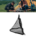 Miniatyrbild 1 av 8: Camping Torkställ Utomhus Hängande Triangulär Förvaringsnät Mesh Organizer för Bestick Mat Grönsaker S 5.9in