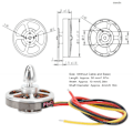 Miniatyrbild 6 av 8: 2 st 5010 360KV RC borstlös motor Multi Axes flygplansmotor för RC Quadcopter Multicopter Drone