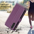 Miniatyrbild 5 av 5: För Samsung A34 5G Enfärgad Blixtlåsväska Case Bf19 Modell Mörklila Dark purple Style D Samsung Galaxy A34 5G