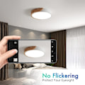 Miniatyrbild 4 av 4: 24W LED-taklampa kall vit 6000K 2400LM, modern rund trä LED-taklampor inomhus Ø30 för vardagsrum vardagsrum kök matsal