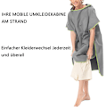 Miniatyrbild 2 av 6: Surfponcho med integritetsskydd, grå strandhandduksrock i mikrofiber med snabbtorkande teknologi och justerbara ärmar, perfekt för multifunktion