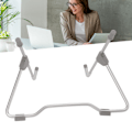Miniatyrbild 1 av 8: Justerbar hopfällbar tablettstativ i aluminium för flygplan - Multifunktionellt tablettstativ med värmeavledning - Silvergrå