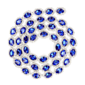 Miniatyrbild 2 av 8: Rhinestone Ribbon Tassel Chain 1 Yard Blå 1,5 cm Bredd Oval Form Blank Rhinestone Frans för Hantverk