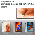 Miniatyrbild 2 av 5: Fodral kompatibelt med Samsung Galaxy Tab S7 FE 12.4 5G/ S8+ Plus 5G 2022/ S7+ Plus 12.4 - Ultra tunt med stativfunktion Slim PU-läder Passar