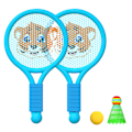 Miniatyrbild 2 av 8: Badmintonracket för barn, lätt badmintonracket leksaksset för 3-7 år pojkar flickor inomhus utomhus blå tiger