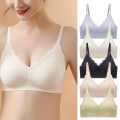 Miniatyrbild 1 av 9: Dam Sömlös Underkläder Bekväm BH Shapewear Sport Croppade Toppar Underkläder Light blue XL