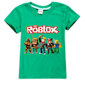 Miniatyrbild 1 av 3: Roblox Pojkar T-shirt Tecknade Toppar Tee Barn Pojkar Flickor T-shirts Barnkläder Sommar Kortärmad Green 140cm