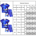 Miniatyrbild 5 av 5: Sonic The Hedgehog Tryckta Kläder Pojke T-Shirt Toppar Shorts Set 3-4 Years