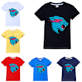 Miniatyrbild 2 av 3: T-shirt för pojkar, tecknade toppar, barn pojkar flickor T-shirts, barnkläder, sommar kortärmad Azure Blue 150cm
