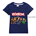 Miniatyrbild 1 av 3: Roblox Pojkar T-shirt Tecknade Toppar Tee Barn Pojkar Flickor T-shirts Barnkläder Sommar Kortärmad Navy Blue 140cm