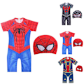 Miniatyrbild 3 av 5: Spider-Man One Piece Baddräkt med cap Hatt Baddräkt för barn för pojkar C 140cm