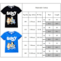 Miniatyrbild 3 av 3: Bluey Pojkar T-shirt Tecknade Toppar Tee Barn Pojkar Flickor T-shirts Barnkläder Sommar Kortärmad Light Blue 100cm