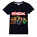 Miniatyrbild 1 av 3: Roblox Pojkar T-shirt Tecknade Toppar Tee Barn Pojkar Flickor T-shirts Barnkläder Sommar Kortärmad Black 140cm