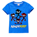 Miniatyrbild 1 av 4: Ninja Kidz Pojkar T-shirt Tecknade Toppar Tee Barn Pojkar Flickor T-shirts Barnkläder Sommar Kortärmad Dark Blue 140cm