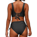 Miniatyrbild 2 av 4: Dambaddräkt Push Up Bikini Set Vadderade badkläder Simdräkt Summer Beach Black 3XL