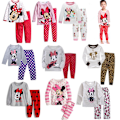 Miniatyrbild 2 av 3: Minnie Flickor Pyjamas Barn Pojkar Flickor 2st Set Långärmad Tryck Toppar+ Byxor Tryckta Kläder Pyjamas & Vardagskläder Barnpresent #2 110cm