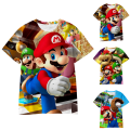 Miniatyrbild 2 av 3: Barn Pojkar Flickor Super Mario 3D kortärmad T-shirt Summer Top Tee B 5-6 Years