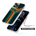 Miniatyrbild 5 av 6: Siliconförstärkt tryckt skal kompatibelt med Apple iPhone 16 Plus Retro linjer Transparent