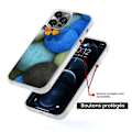 Miniatyrbild 5 av 6: Siliconförstärkt skal med tryck kompatibelt med Apple iPhone 13 Pro Blå fjäril stengrå Transparent