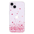Miniatyrbild 1 av 6: Silicone-fodral - Kompatibel med Apple iPhone 15 - design med rosa hjärtans konfetti Transparent