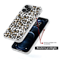 Miniatyrbild 5 av 6: Förstärkt tryckt silikonhölje kompatibelt med Apple iPhone 14 Pro Leopard Transparent