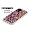 Miniatyrbild 3 av 6: Fodral i förstärkt silikon med tryck kompatibel med Apple iPhone 15 Patchwork Mandala Transparent