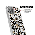 Miniatyrbild 4 av 6: Förstärkt tryckt silikonhölje kompatibelt med Apple iPhone 14 Pro Leopard Transparent