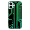 Miniatyrbild 1 av 6: Siliconförstärkt tryckt skal kompatibelt med Apple iPhone 16 Plus Geek-kretsstruktur Transparent