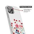 Miniatyrbild 4 av 6: Siliconeförstärkt skal med tryck kompatibelt med Apple iPhone 15 Plus Blommig vår Transparent