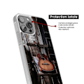 Miniatyrbild 4 av 6: Silikonförstärkt tryckt fodral kompatibelt med Apple iPhone 15 Plus Gitarr Transparent