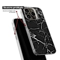 Miniatyrbild 6 av 6: Siliconefodral - Kompatibel med Apple iPhone 16 Plus - design i svart marmor Transparent