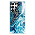 Miniatyrbild 1 av 6: Siliconfodral - Kompatibel med Samsung Galaxy S23 Ultra - design med glittrande blå marmor Transparent