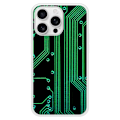 Miniatyrbild 1 av 6: Förstärkt tryckt silikonskal kompatibelt med Apple iPhone 16 Pro Max Geek-kretstextur Transparent