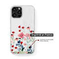 Miniatyrbild 2 av 6: Siliconeförstärkt skal med tryck kompatibelt med Apple iPhone 15 Plus Blommig vår Transparent