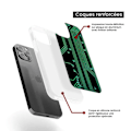 Miniatyrbild 6 av 6: Silikonfodral med förstärkt tryck kompatibel med Apple iPhone 14 Plus Geek-kretstextur Transparent