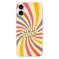Miniatyrbild 1 av 6: Silikonskal - Kompatibel med Apple iPhone 16 Plus - design good vibes Transparent
