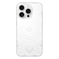 Miniatyrbild 1 av 6: Tryckt silikonfodral som är kompatibelt med Apple iPhone 16 Pro White Mandala Transparent
