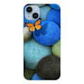 Miniatyrbild 1 av 6: Siliconfodral - Kompatibel med Apple iPhone 14 Plus - design fjäril blå pebble Transparent