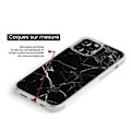 Miniatyrbild 3 av 6: Reinforced silikonfodral med tryck kompatibel med Apple iPhone 14 Plus Marmor Svart Transparent