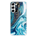 Miniatyrbild 1 av 6: Siliconfodral - Kompatibel med Samsung Galaxy S23 - design i blå glittrig marmor Transparent