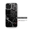 Miniatyrbild 2 av 6: Reinforced silikonfodral med tryck kompatibel med Apple iPhone 14 Plus Marmor Svart Transparent