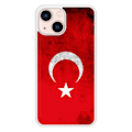 Miniatyrbild 1 av 6: Siliconförstärkt tryckt fodral kompatibelt med Apple iPhone 13 Mini Turkiets flagga Transparent