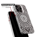 Miniatyrbild 6 av 6: Tryckt silikonfodral som är kompatibelt med Apple iPhone 16 Pro White Mandala Transparent