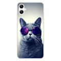 Miniatyrbild 1 av 6: Siliconefodral med tryck - 1001 Fodral - Samsung Galaxy A05 - Mönster med Glasögon Katt - Optimal Skydd - Flexibel Transparent